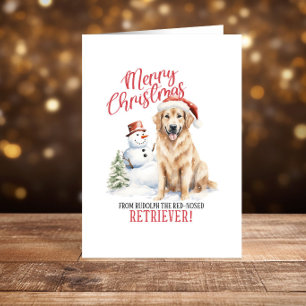 Prettige feestdagen Grappige golden retriever kers