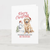 Prettige feestdagen Grappige golden retriever kers Kaart (Voorkant)