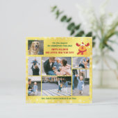 Prettige feestdagen Grappige Hond & Rudolph Feestdagenkaart (Staand voorkant)