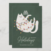 Prettige feestdagen Grappige kat kerstverlichting  Feestdagenkaart (Voorkant / Achterkant)