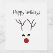 Prettige feestdagen Grappige kerst rendieren Wijn Etiket (Enkel label)