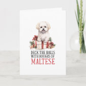 Prettige feestdagen Grappige Maltese kerst Kaart (Voorkant)