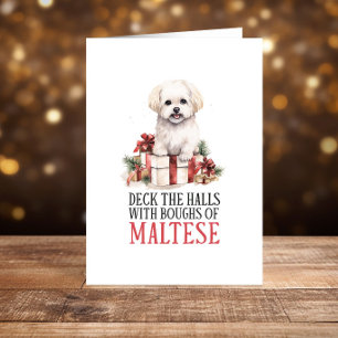 Prettige feestdagen Grappige Maltese kerst Kaart