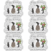 Prettige feestdagen Grappige pinguïn kerstlabels Sticker (Voorkant)