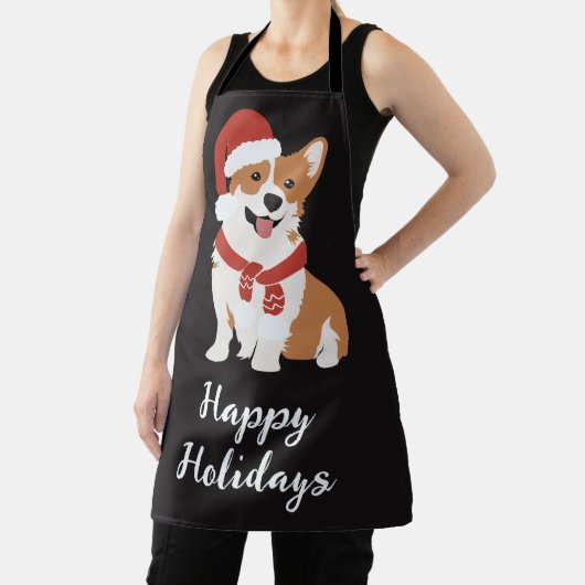 Prettige feestdagen Grappige Schattigee kersthond  Schort (Insitu)