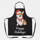 Prettige feestdagen Grappige Schattigee kersthond  Schort (Voorkant)