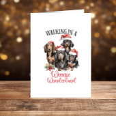 Prettige feestdagen Grappige Teckels Honden Kerstm Kaart