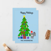 prettige feestdagen Gray Poodle-kerstkaart #5 Notitiekaartje (Voorkant / Achterkant in situ)