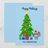 prettige feestdagen Gray Poodle-kerstkaart #5 Notitiekaartje (Voorkant / Achterkant)