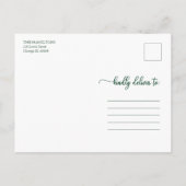 prettige feestdagen Green Calligraphy Briefkaart (Achterkant)