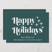 prettige feestdagen Green Corporate-kerstkaart (Voorkant / Achterkant)
