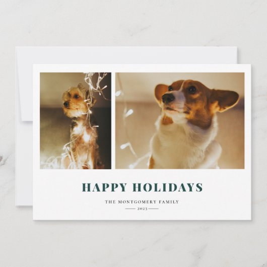 prettige feestdagen Green Fair Isle Photo Feestdagenkaart (Voorkant)