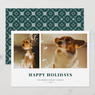 prettige feestdagen Green Fair Isle Photo Feestdagenkaart