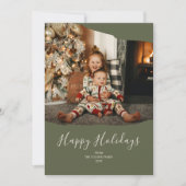 Prettige feestdagen Green Minimalist 2 Foto Feestdagenkaart (Voorkant)