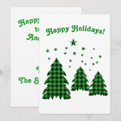 prettige feestdagen Green Pset met kerstbomen Feestdagenkaart (Voorkant / Achterkant)