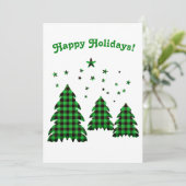 prettige feestdagen Green Pset met kerstbomen Feestdagenkaart (Staand voorkant)