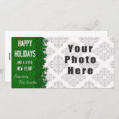 prettige feestdagen Green Snowflake Feestdagenkaart (Voorkant / Achterkant)