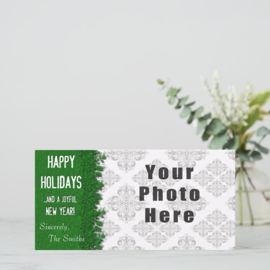 prettige feestdagen Green Snowflake Feestdagenkaart (Staand voorkant)