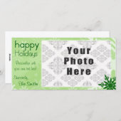 prettige feestdagen Green Thmed Snowflake Feestdagenkaart (Voorkant / Achterkant)