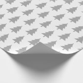 prettige feestdagen grijs op wit vierkant boompatr cadeaupapier (Hoek)