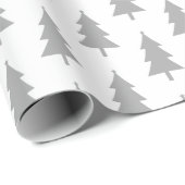 prettige feestdagen grijs op wit vierkant boompatr cadeaupapier (Rol Hoek)