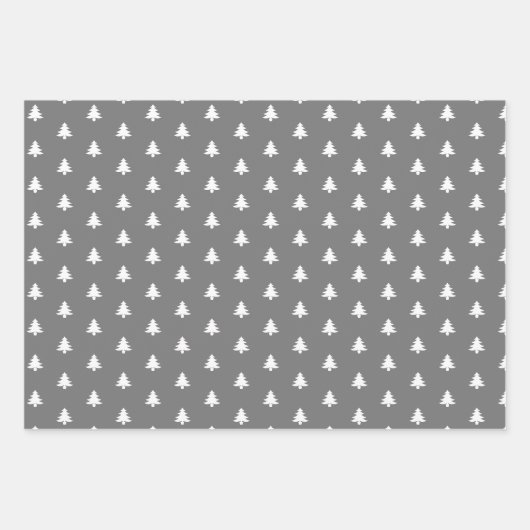 Prettige feestdagen Grijs Wit Vrolijk Kerstfeest Inpakpapier Vel (Voorkant 2)