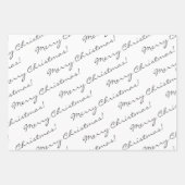 Prettige feestdagen Grijs Wit Vrolijk Kerstfeest Inpakpapier Vel (Voorkant)