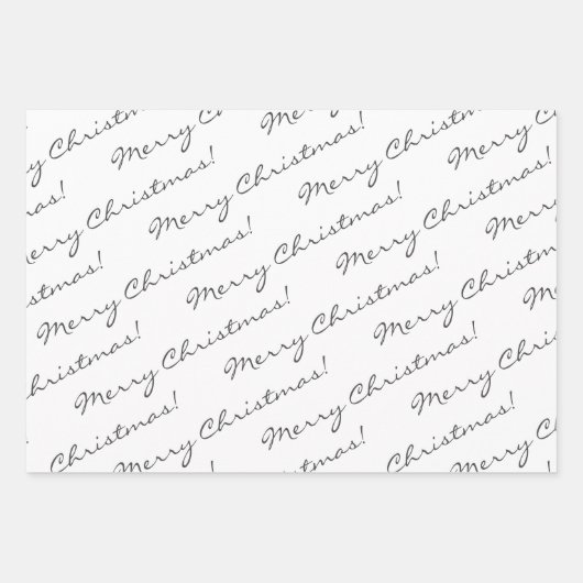 Prettige feestdagen Grijs Wit Vrolijk Kerstfeest Inpakpapier Vel (Voorkant)