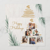 Prettige feestdagen Grijze minimalist Feestdagenkaart (Voorkant / Achterkant)