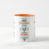 prettige feestdagen Groen en Oranje tekstontwerp Mok (Midden)