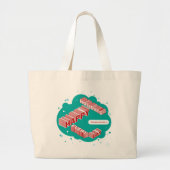 prettige feestdagen, groen en rood grote tote bag (Voorkant)