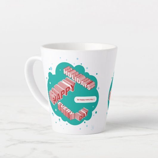 prettige feestdagen, groen en rood latte mok (Linkerhoek)