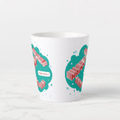 prettige feestdagen, groen en rood latte mok (Voorkant)