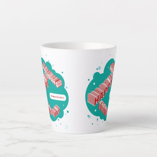 prettige feestdagen, groen en rood latte mok (Voorkant)