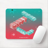 prettige feestdagen, groen en roze muismat (Met muis)