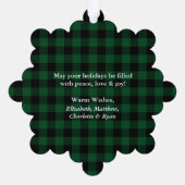 Prettige feestdagen Groen geruite rustiek Ornament Kaart (Achterkant)