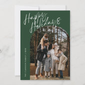 Prettige feestdagen Groen Modern Script Feestdagenkaart (Voorkant)