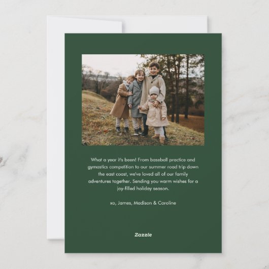 Prettige feestdagen Groen Modern Script Feestdagenkaart (Achterkant)