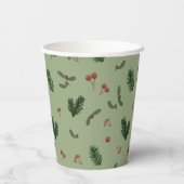 prettige feestdagen groen papieren bekers (Achterkant)