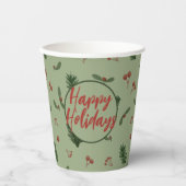 prettige feestdagen groen papieren bekers (Voorkant)