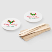 Prettige feestdagen groen rood koppel naam groen b handwaaier (Niet-gemonteerd)