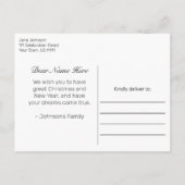 Prettige feestdagen Groen Rood Plaid Pine Aankondigingskaart (Achterkant)