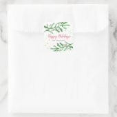 Prettige feestdagen Groen Verlaat Familienaam Kers Vierkante Sticker (Tas)