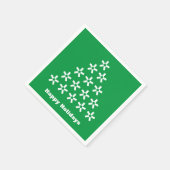 prettige feestdagen Groen wit sneeuwbalpapier Servet (Hoek)