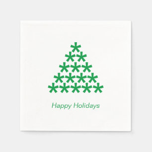 Prettige feestdagen Groen wit sneeuwkraag Servet