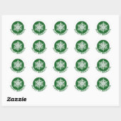 prettige feestdagen Groenboek Snowflake Ronde Sticker (Vel)