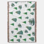 prettige feestdagen groene bomen deken (Voorkant Verticaal)