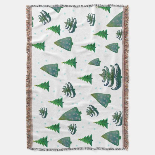 prettige feestdagen groene bomen deken (Voorkant Verticaal)