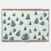 prettige feestdagen groene bomen deken (Voorkant)