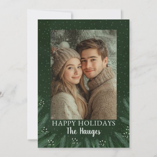 Prettige feestdagen Groene dennenboom Feestdagenkaart (Voorkant)